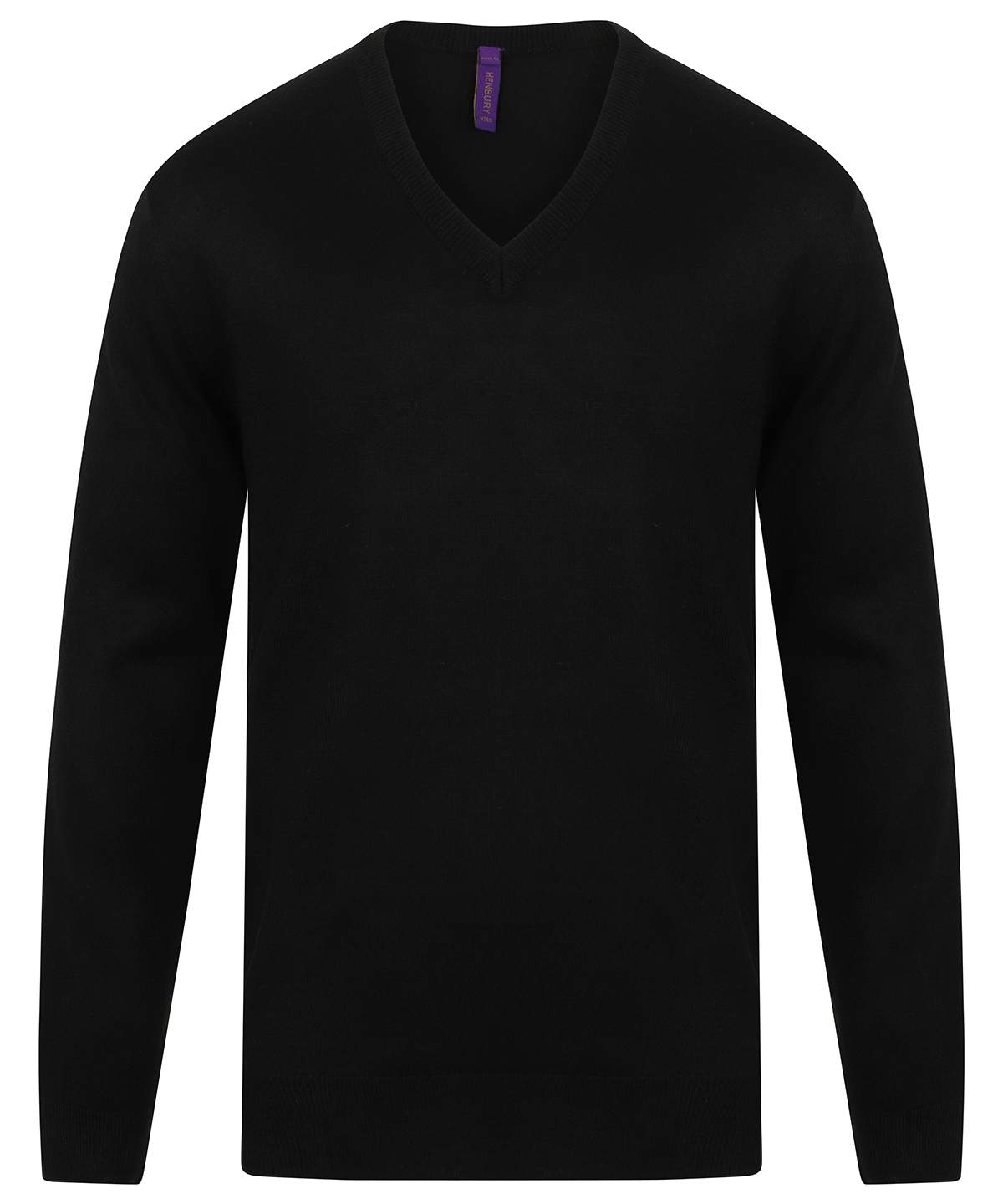 Pull col V en acrylique toucher cachemire - Noir, XL
