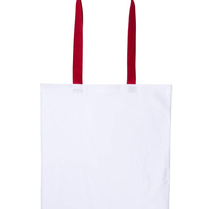 Cabas Varsity en coton à anse longue - Blanc/Rouge, Taille unique