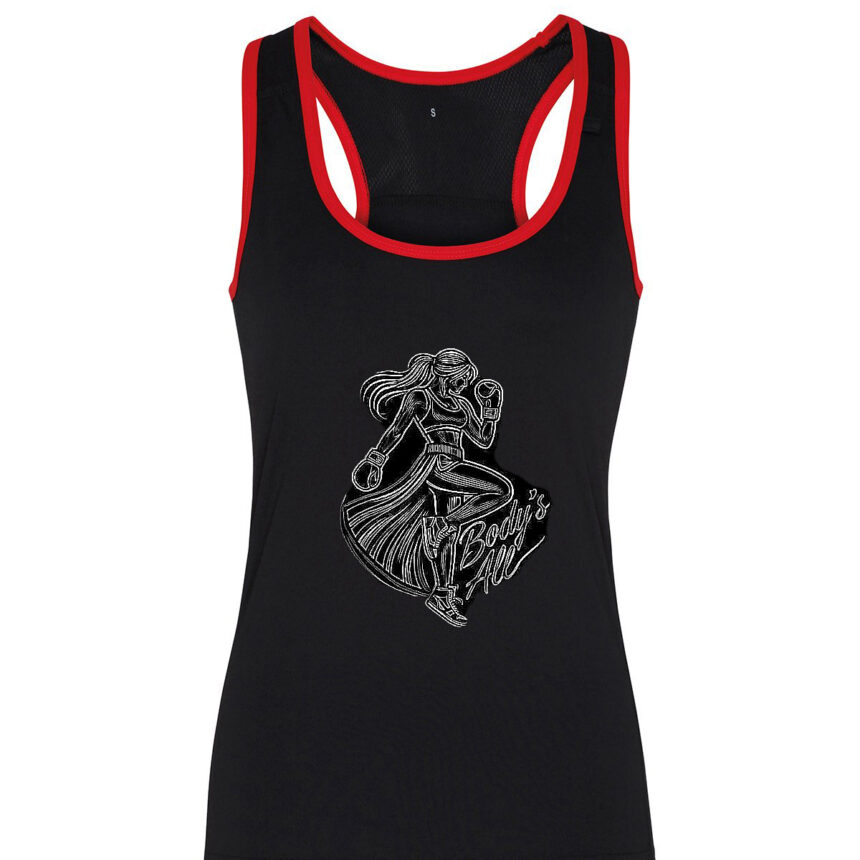 Debardeur femme de fitness Rose , Rouge ou Bleu Body's all – Image 3