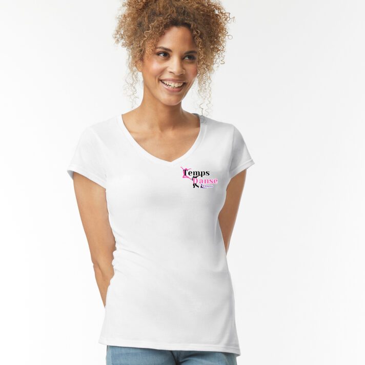 T-shirt col V femme Temps Danse Fitness / Broderie ou Impression sur coeur