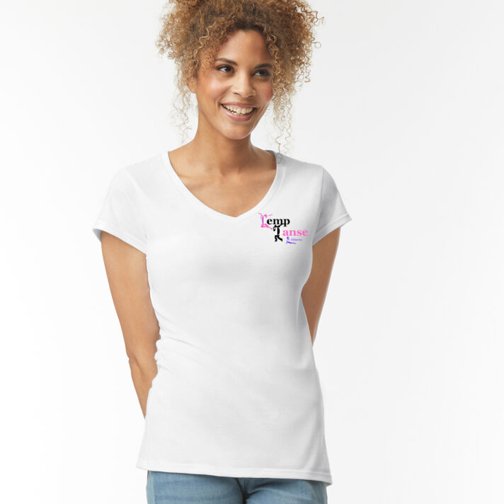 T-shirt col V femme Temp Danse Fitness