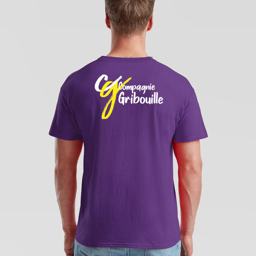 T shirt Homme E190 Compagnie Gribouille / Impression Dos + Coeur – Image 2